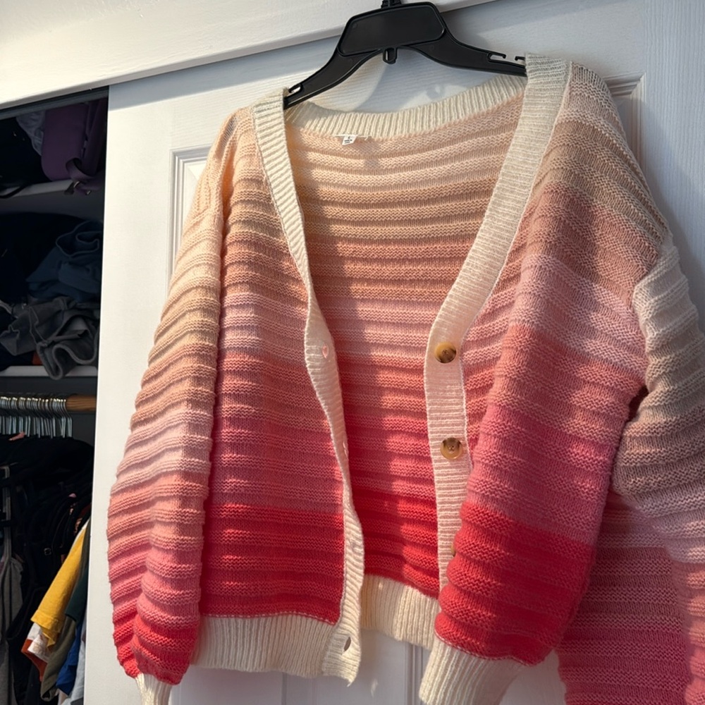 Ombré pink sweater/cardigan